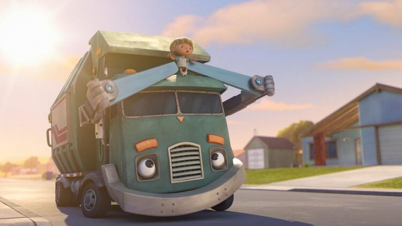 Trash Truck (L to R) Glen Keane as “Trash Truck Grandpa”, Henri Keane as “Hank” in Episode 1 of “Trash Truck”  NETFLIX © 2020