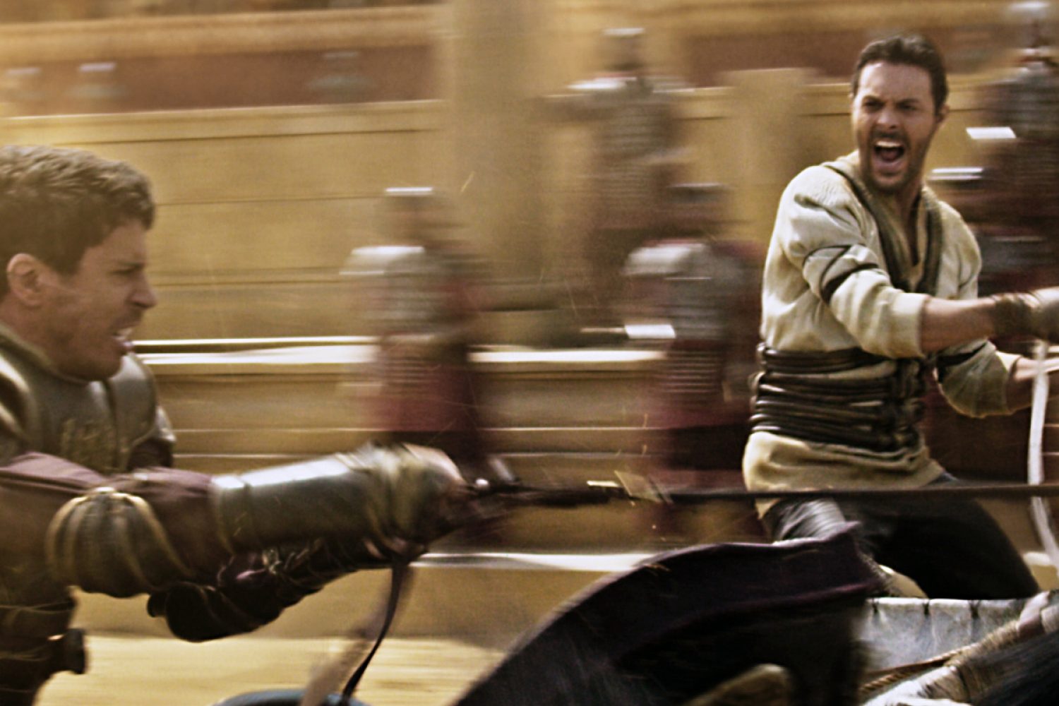Toby Kebbell plays Messala Severus and Jack Huston plays Judah Ben-Hur in Ben-Hur from Paramount Pictures and Metro-Goldwyn-Mayer Pictures.