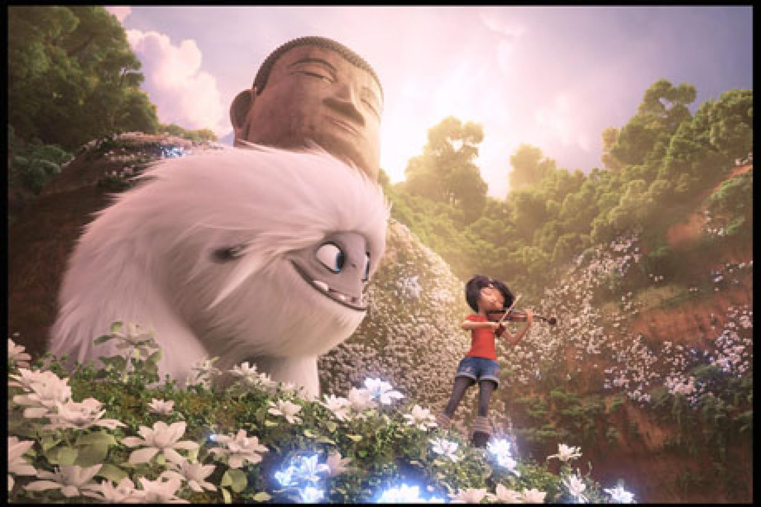 Everest, the Yeti, with Yi (Chloe Bennet) in DreamWorks Animation and Pearl Studio’s Abominable, written and directed by Jill Culton.