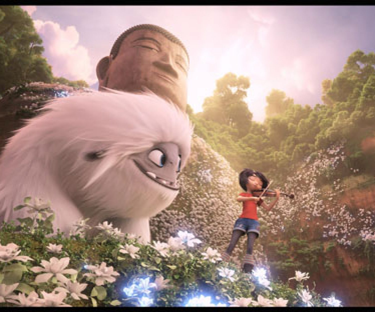 Everest, the Yeti, with Yi (Chloe Bennet) in DreamWorks Animation and Pearl Studio’s Abominable, written and directed by Jill Culton.