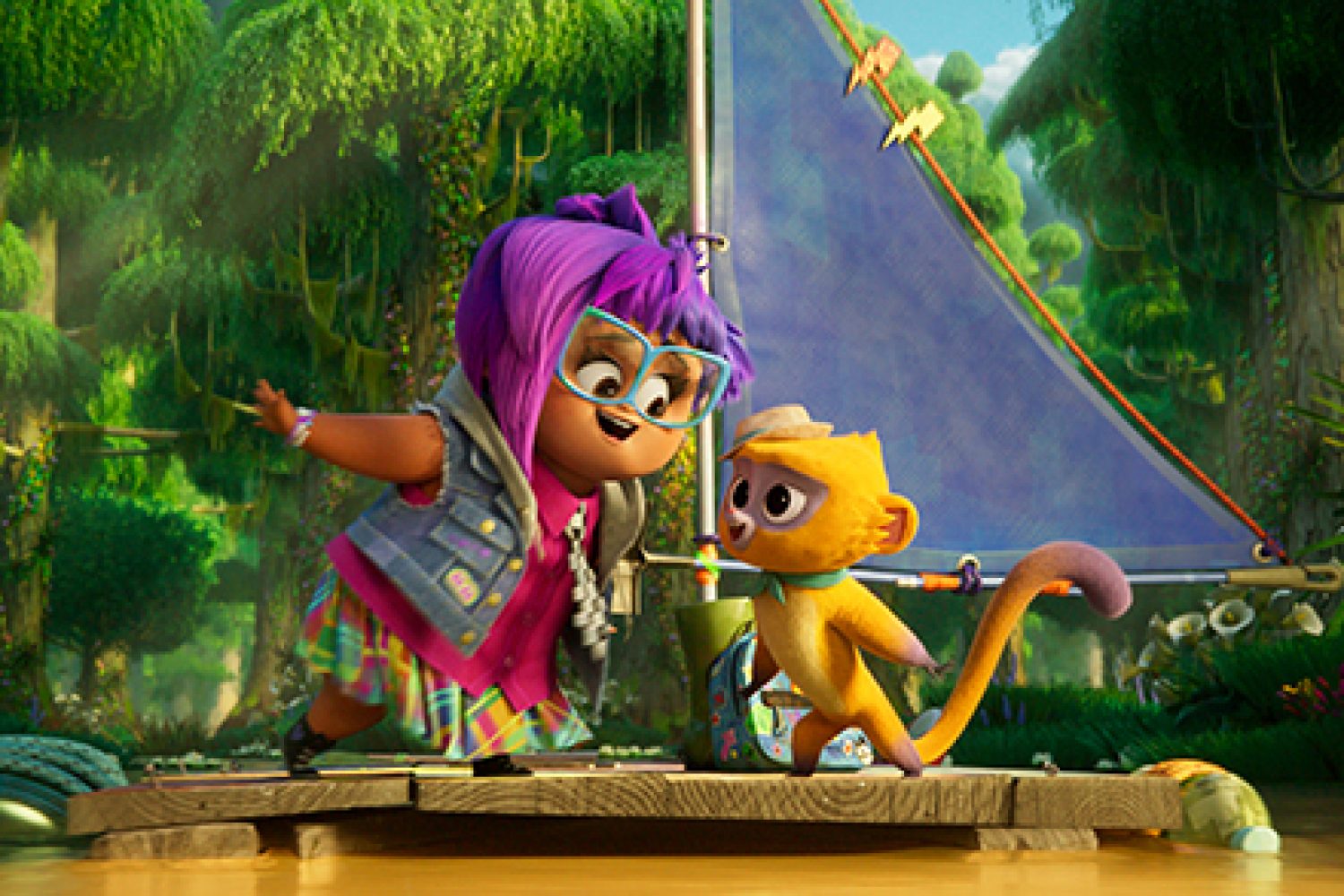 VIVO - (L-R) Ynairaly Simo as Gabi and Lin-Manuel Miranda as Vivo. ©2021 SPAI. All Rights Reserved.