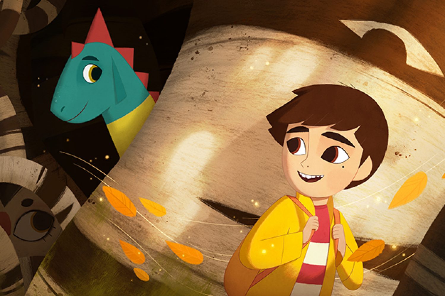 MY FATHER'S DRAGON - From five-time Academy Award®-nominated animation studio Cartoon Saloon (The Secret of Kells, Song of the Sea, Wolfwalkers) and Academy Award®-nominated director Nora Twomey (The Breadwinner), comes an exquisite film inspired by the Newbery-honored children’s book from author Ruth Stiles Gannett. Struggling to cope after a move to the city with his mother, Elmer (Jacob Tremblay) runs away in search of Wild Island and a young dragon called Boris (Gaten Matarazzo) who waits to be rescued. Elmer's adventures introduce him to ferocious beasts, a mysterious island and the friendship of a lifetime. Cr: Netflix © 2022