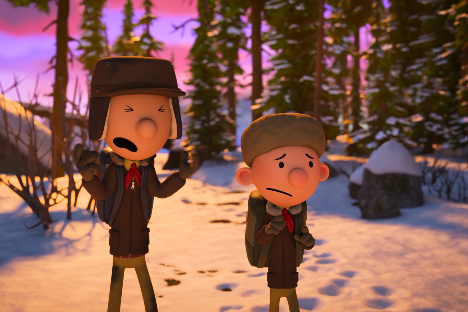 (L-R): Frank (voiced by Chris Diamantopoulos) and Greg (voiced by Aaron D. Harris) in Disney’s "Diary of a Wimpy Kid: The Last Straw,” exclusively on Disney+. © 2025 20th Century Studios. All Rights Reserved.